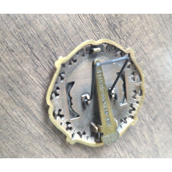 JAY STRONGWATER Miniature Frame Brooch NeimanMarcus Burgundy Crystals Bronze Pin - Picture 4 of 6